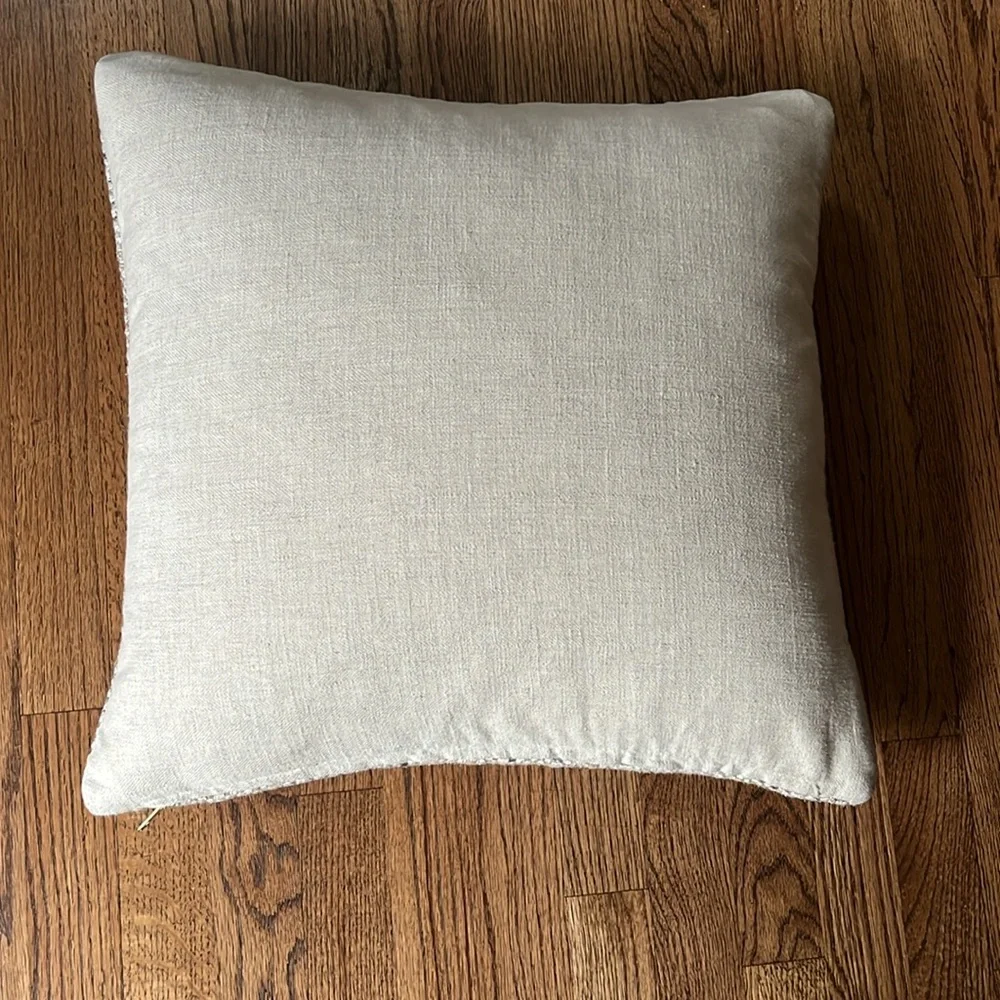 Pottery Barn 20” Textured Beige Throw Pillow Cover